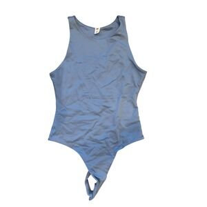 BP Ribbed Racerback Thong Bodysuit Light Blue Women's Size S